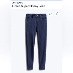 NWT Just Black Grace High Rise Super Skinny Jeans Size 30 / 10